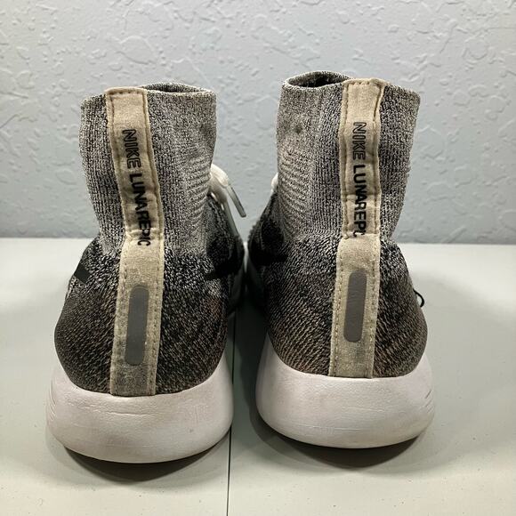 Nike Lunarepic Flyknit Running Shoes Oreo White/Black Size 6 - Picture 7 of 8